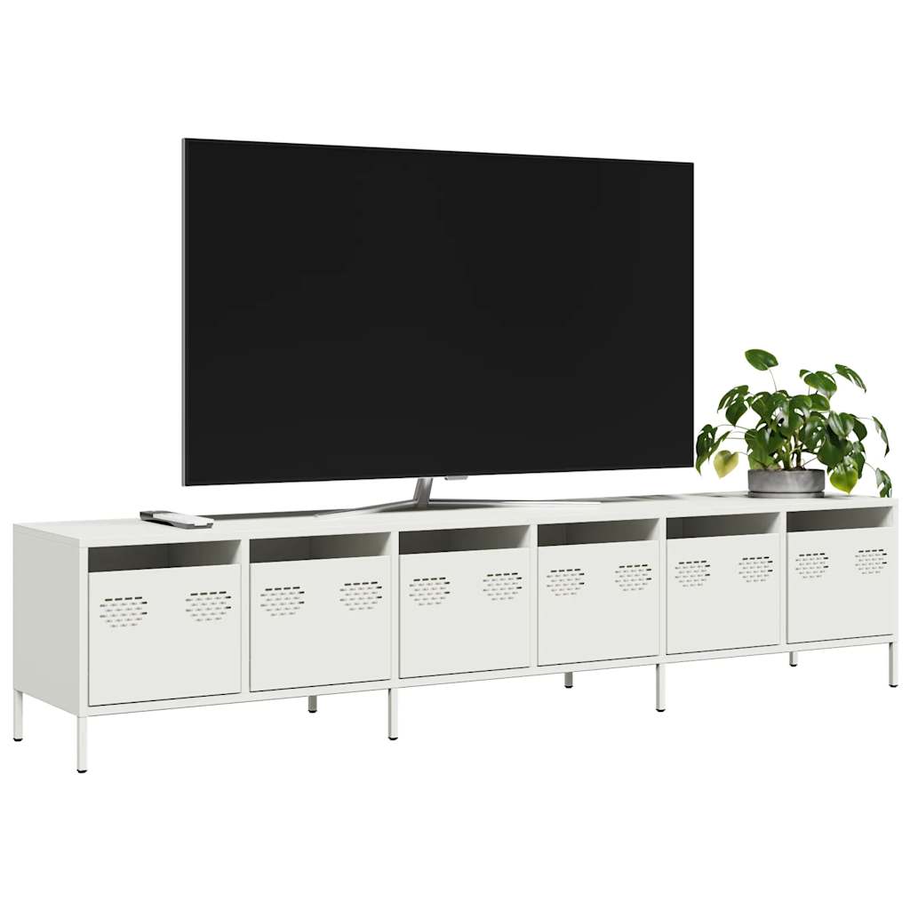 TV Cabinet White 202x39x43,5 cm Cold-rolled Steel