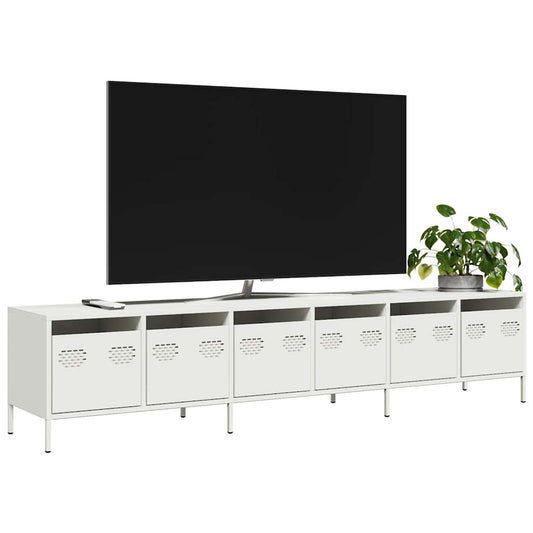 TV Cabinet White 202x39x43,5 cm Cold-rolled Steel