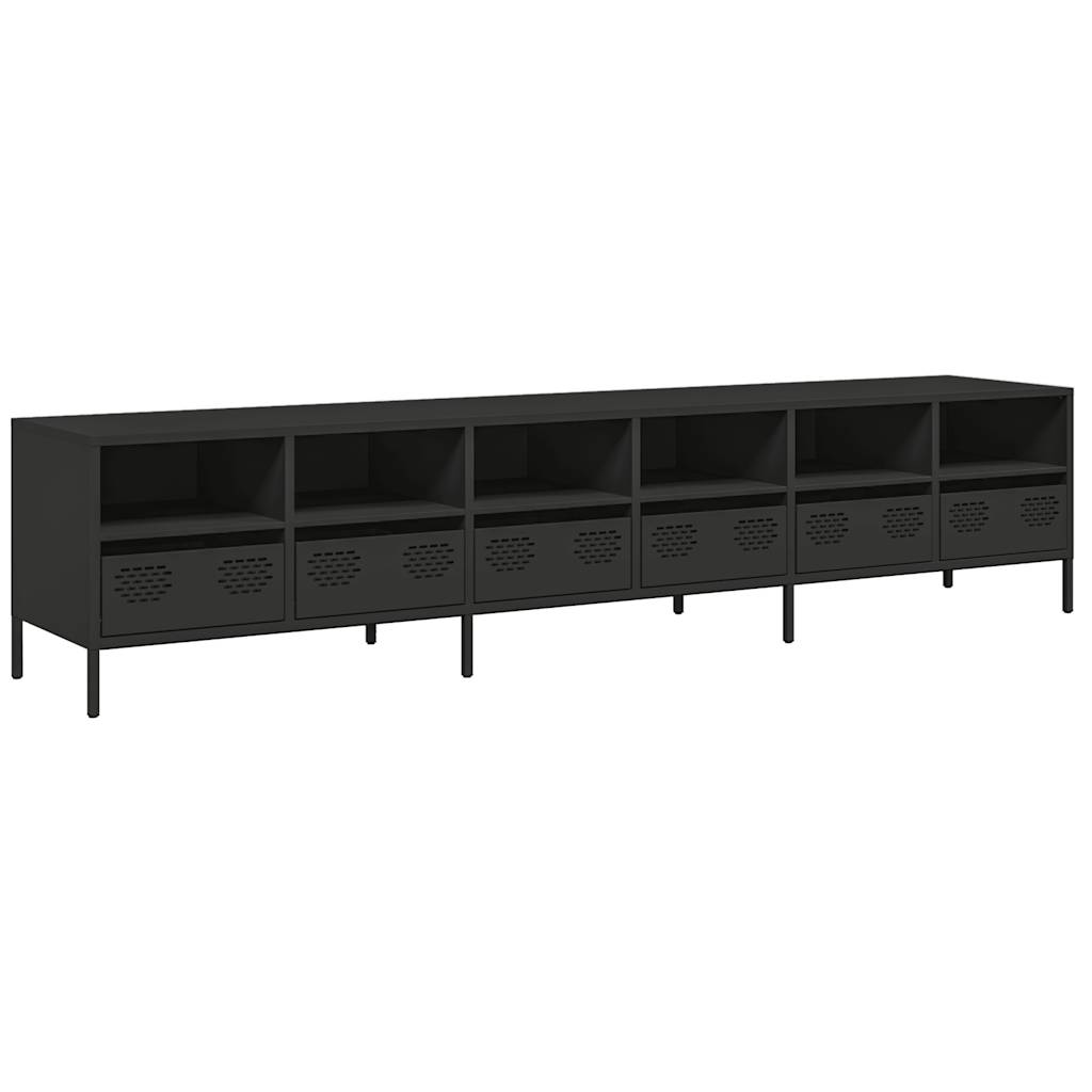 TV Cabinet Black 202x39x43,5 cm Cold-rolled Steel