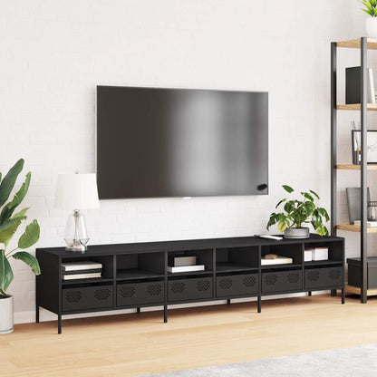 TV Cabinet Black 202x39x43,5 cm Cold-rolled Steel