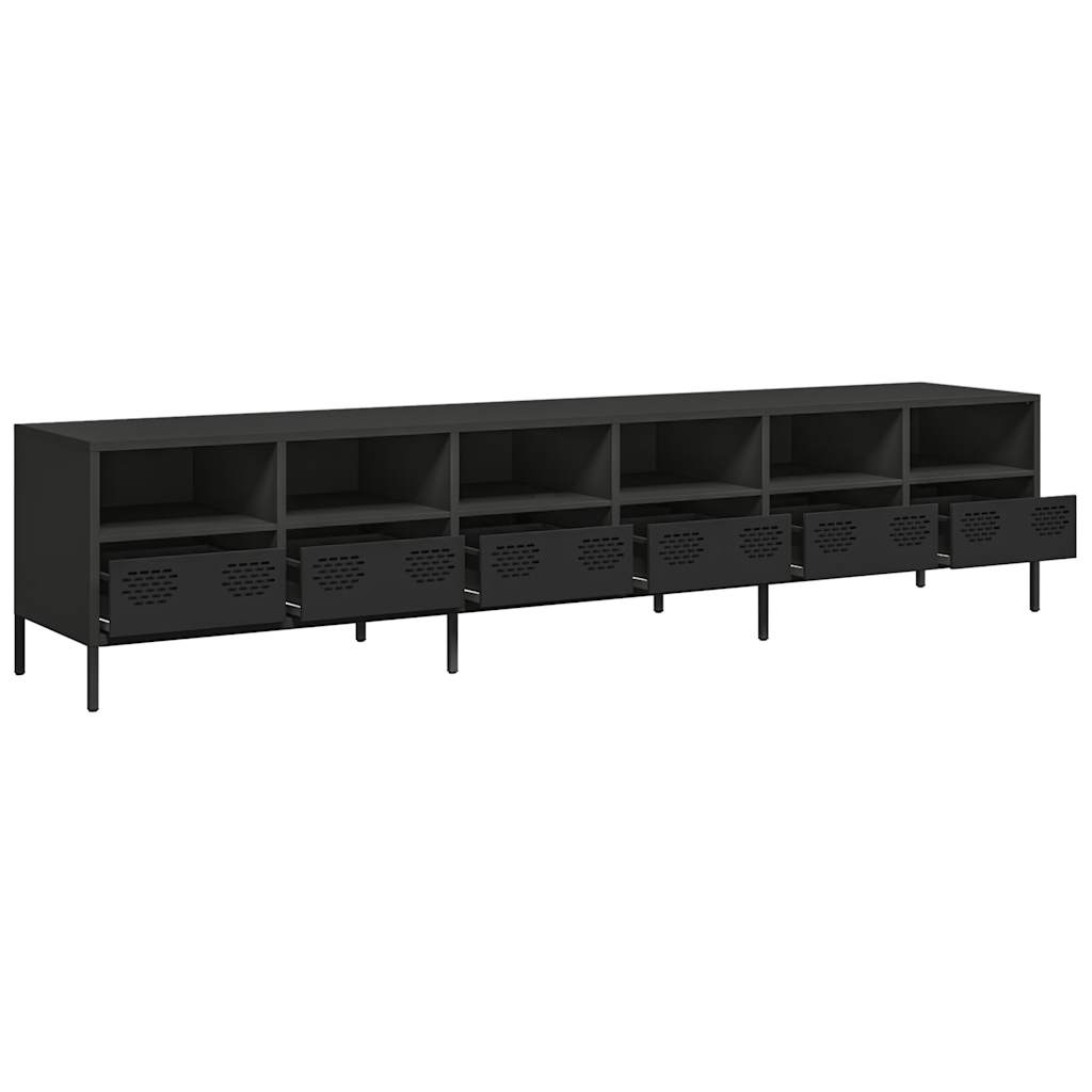 TV Cabinet Black 202x39x43,5 cm Cold-rolled Steel