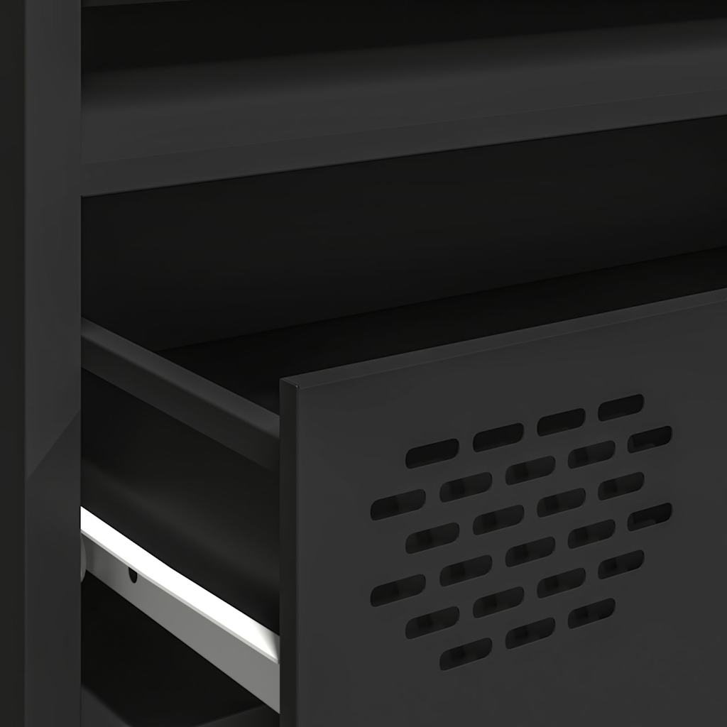TV Cabinet Black 202x39x43,5 cm Cold-rolled Steel