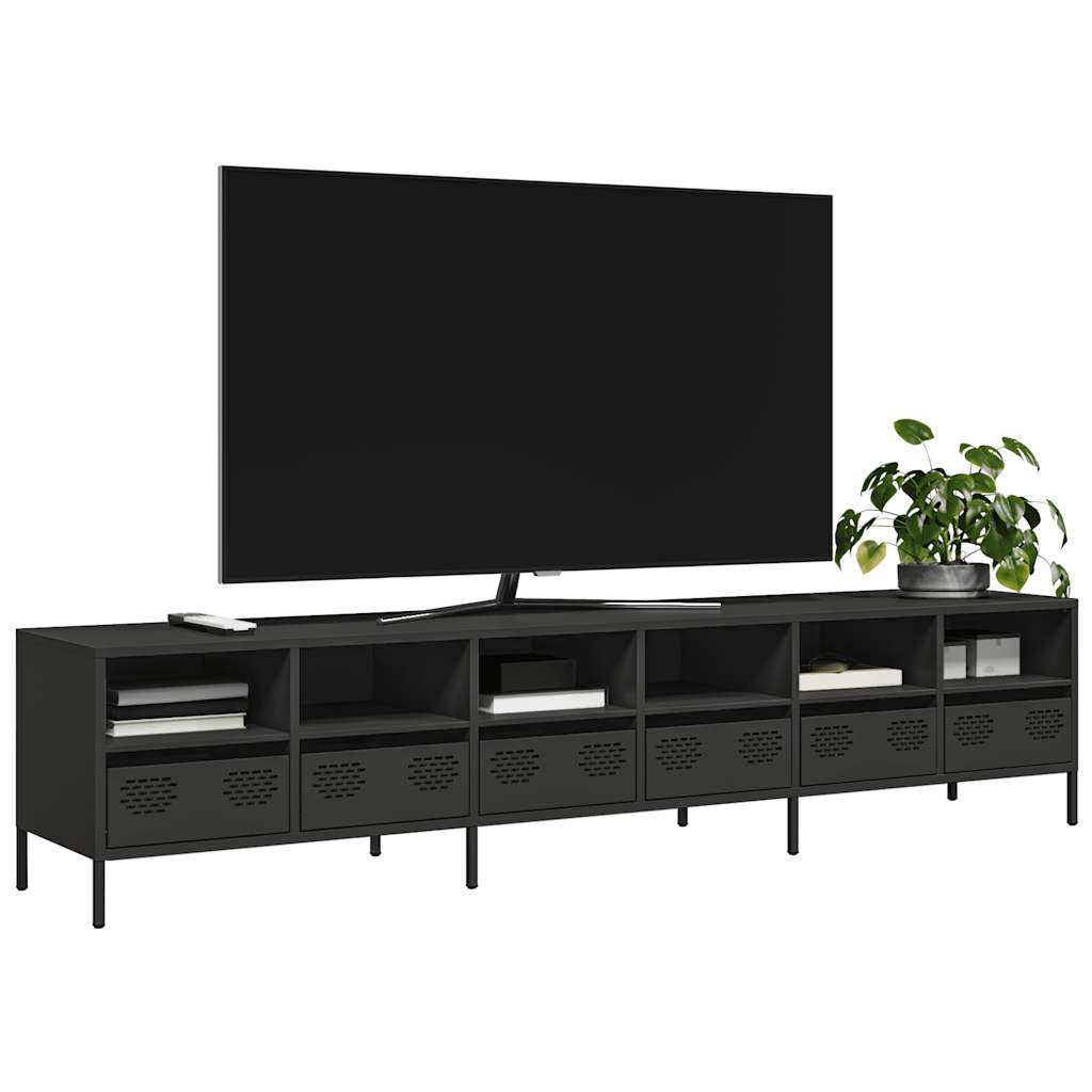 TV Cabinet Black 202x39x43,5 cm Cold-rolled Steel