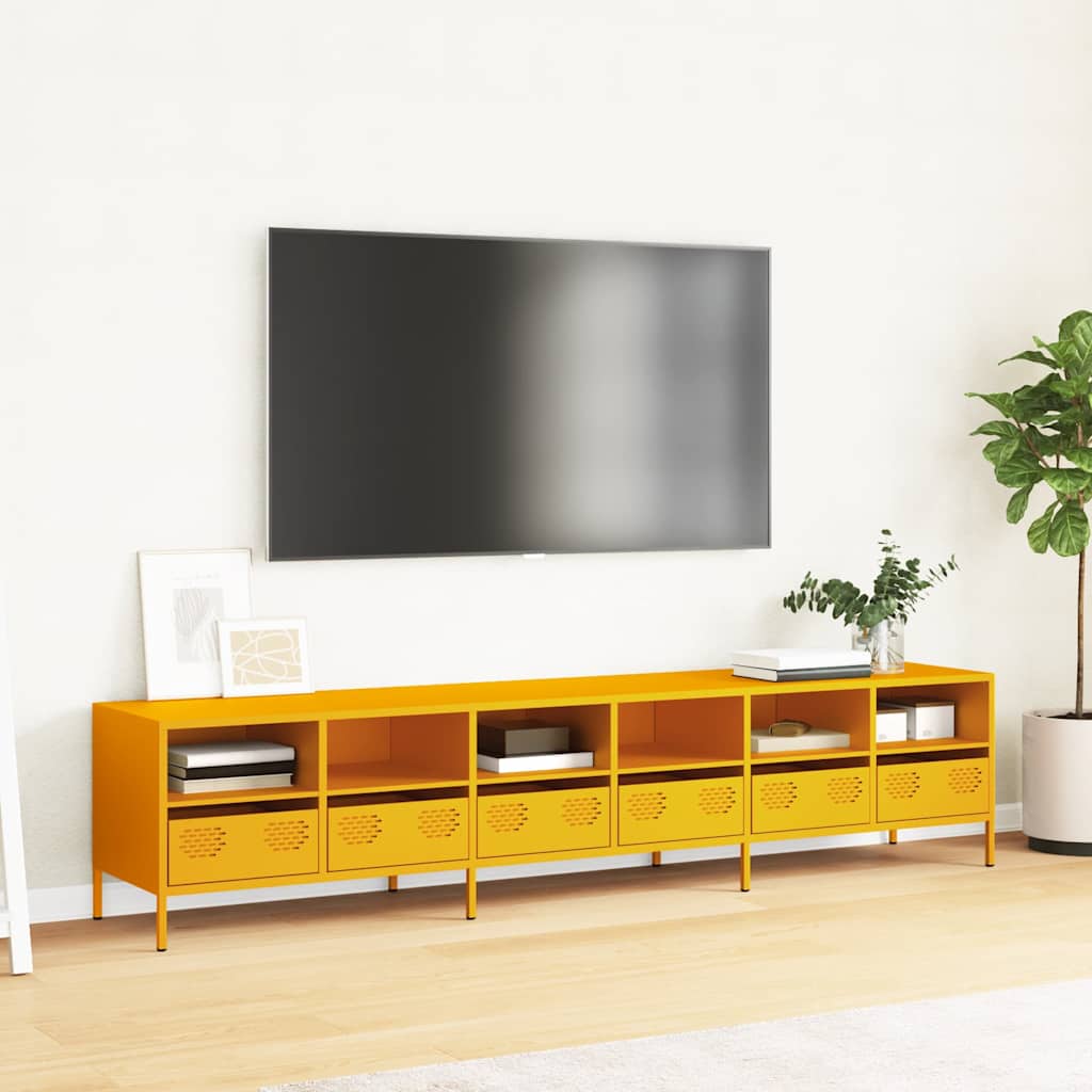 TV Cabinet Mustard Yellow 202x39x43,5 cm Cold-rolled Steel