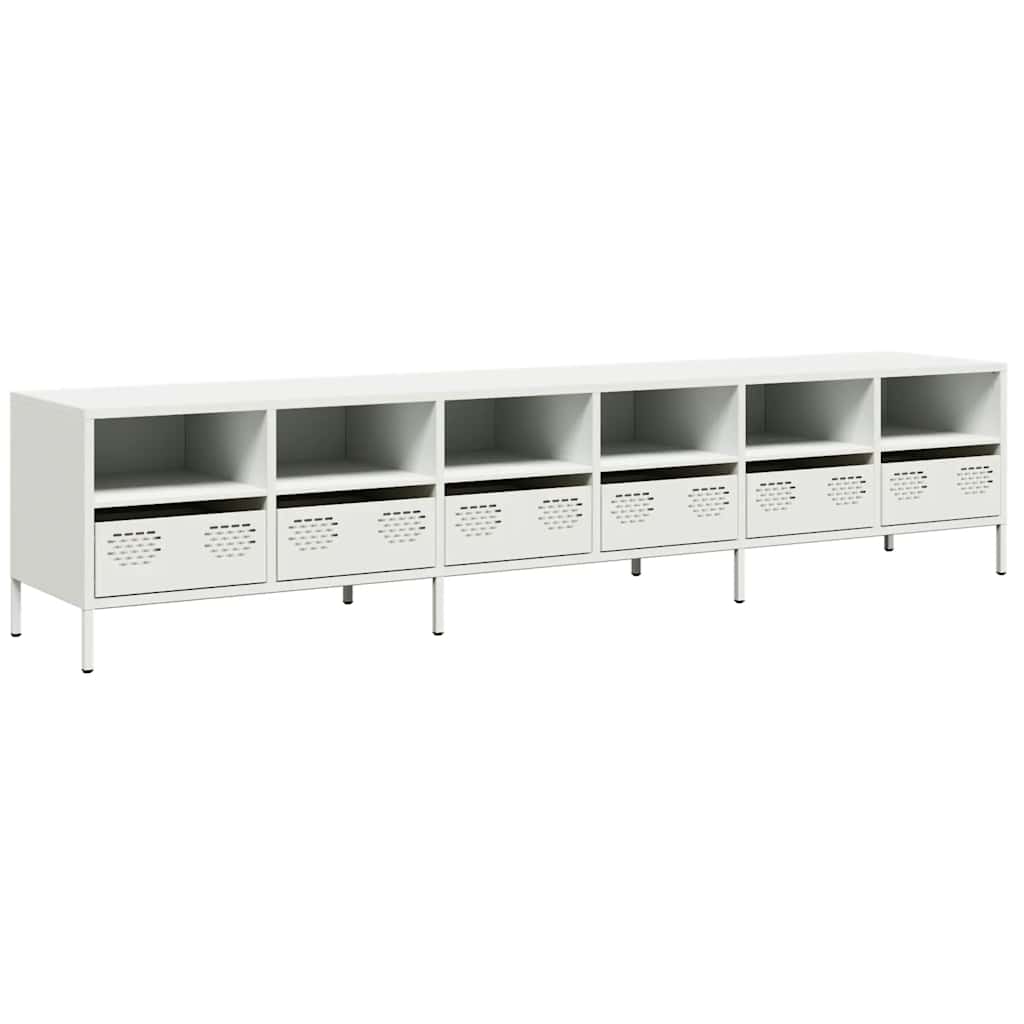 TV Cabinet White 202x39x43,5 cm Cold-rolled Steel