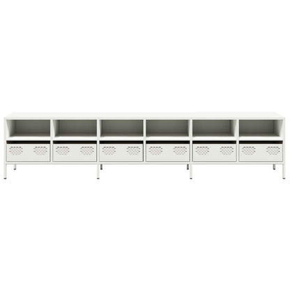 TV Cabinet White 202x39x43,5 cm Cold-rolled Steel