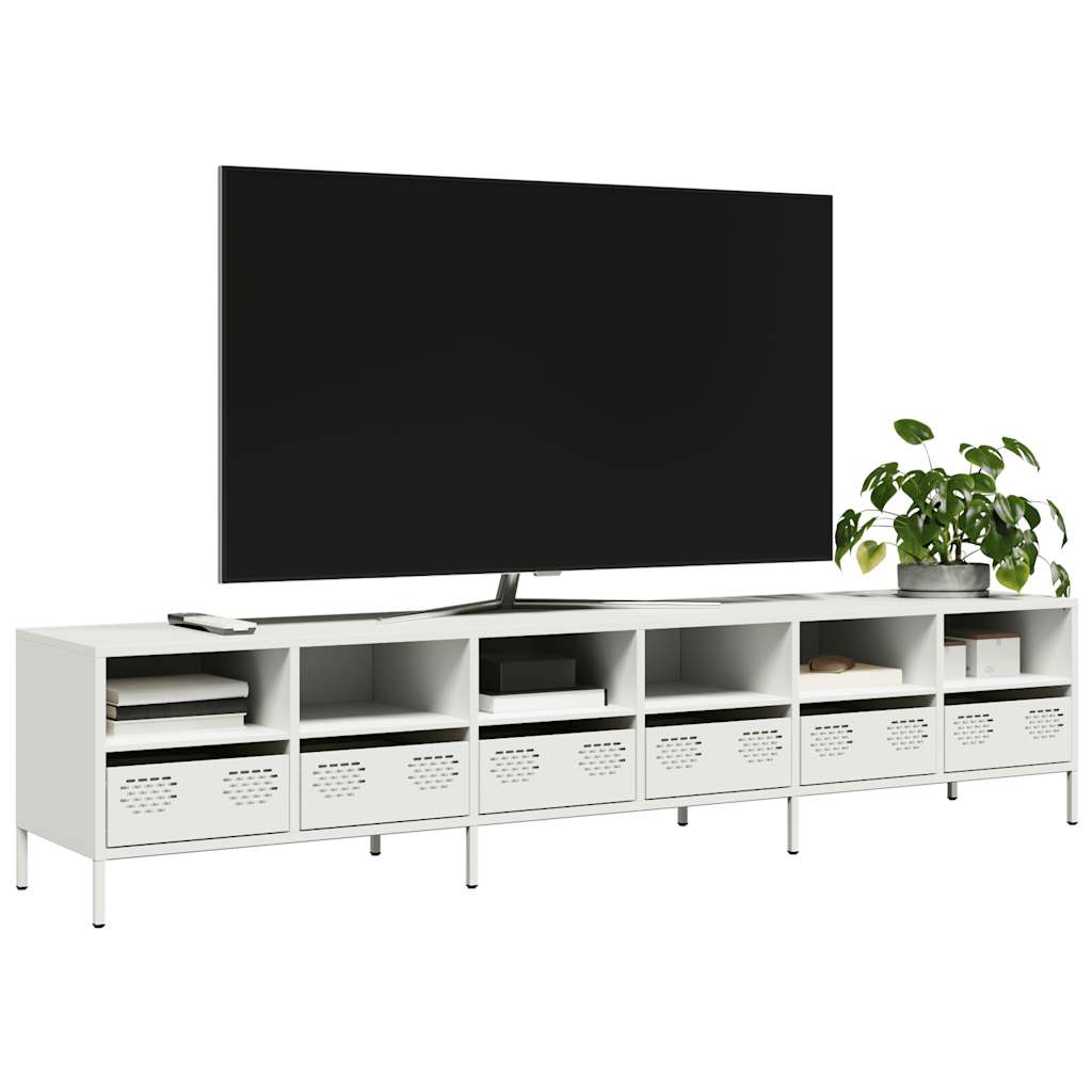 TV Cabinet White 202x39x43,5 cm Cold-rolled Steel
