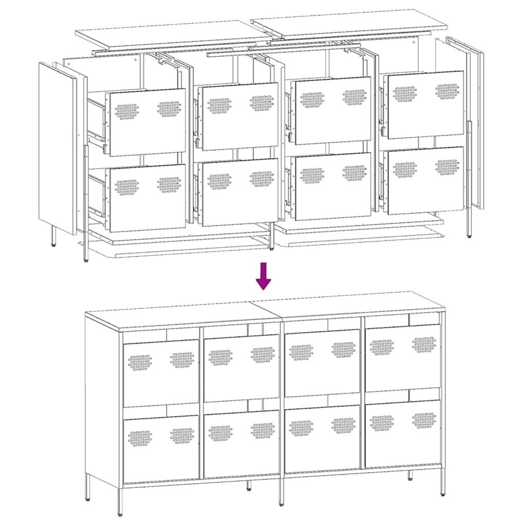 Sideboard Pink 135x39x73.5 cm Cold-rolled Steel