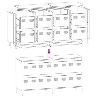 Sideboard Pink 135x39x73.5 cm Cold-rolled Steel