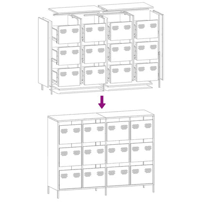 Sideboard White 135x39x103,5 cm Cold-rolled Steel