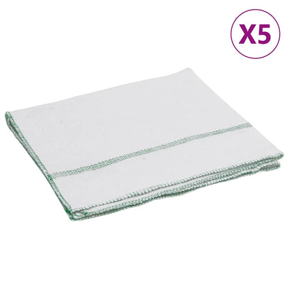 Cleaning Cloths 5 pcs White with Green Stripes 50x60 cm