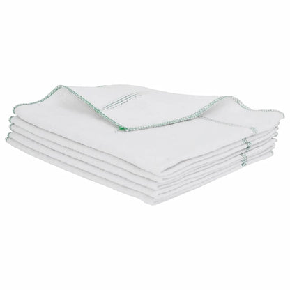 Cleaning Cloths 10 pcs White with Green Stripes 50x60 cm