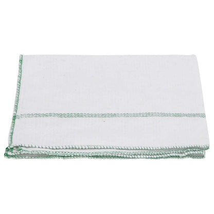 Cleaning Cloths 10 pcs White with Green Stripes 50x60 cm