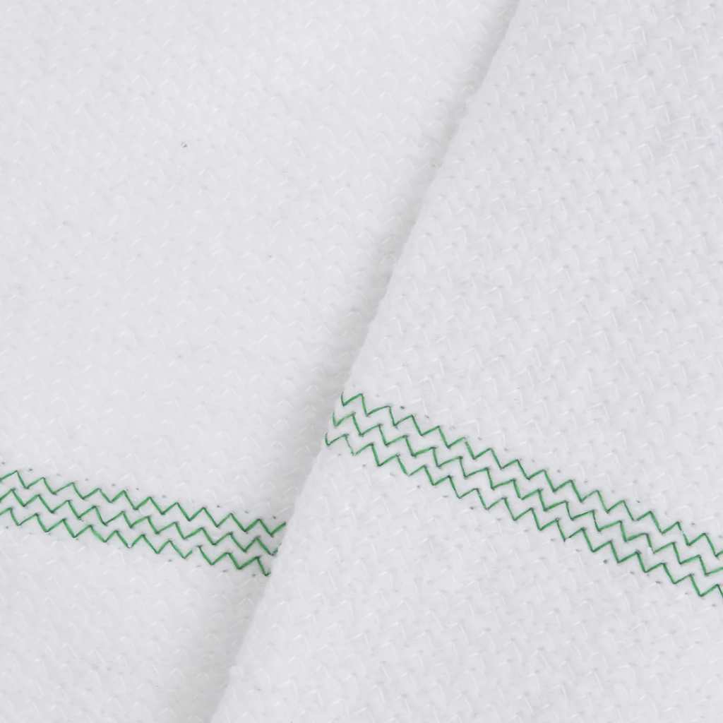 Cleaning Cloths 10 pcs White with Green Stripes 50x60 cm