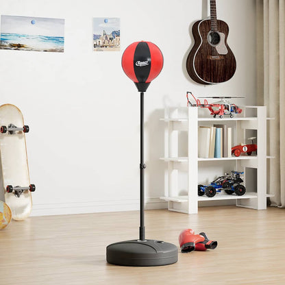 Punching Ball Set with Gloves and Pump Adjustable Height 81-122 cm