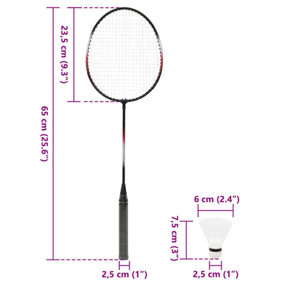 Badminton Set with 2 Rackets, Net & Storage Case 292x30x152 cm