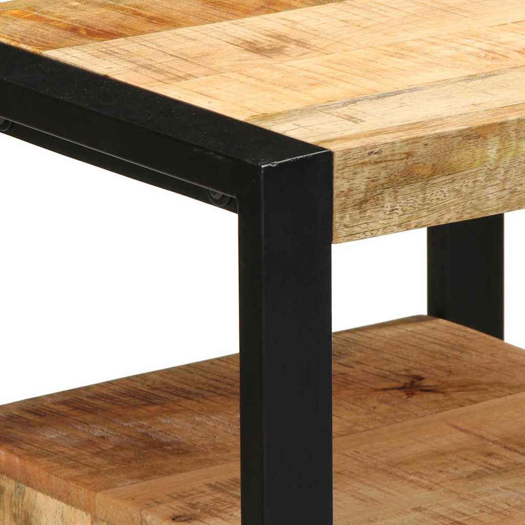 Bathroom Furniture Set 2 pcs Brown and Black Solid Mango Wood
