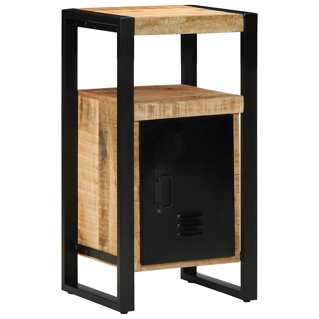 Bathroom Furniture Set 2 pcs Brown and Black Solid Mango Wood