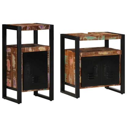 Bathroom Furniture Set 2 pcs Brown Solid Reclaimed Wood