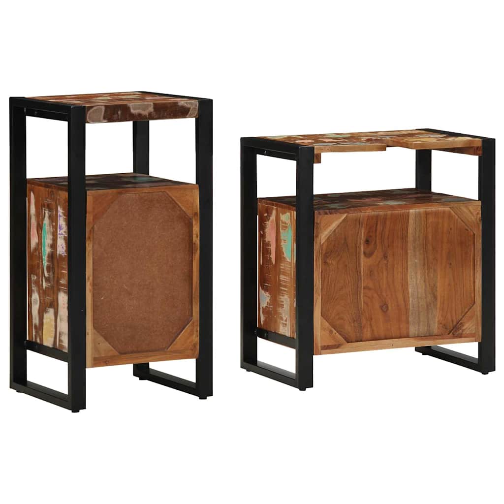 Bathroom Furniture Set 2 pcs Brown Solid Reclaimed Wood
