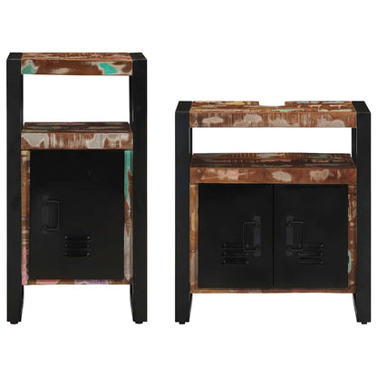 Bathroom Furniture Set 2 pcs Brown Solid Reclaimed Wood