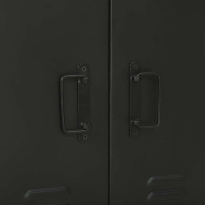 Bathroom Furniture Set 2 pcs Brown and Black Solid Mango Wood