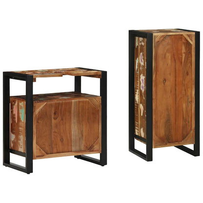 Bathroom Furniture Set with Drawer 2 pcs Solid Reclaim Wood