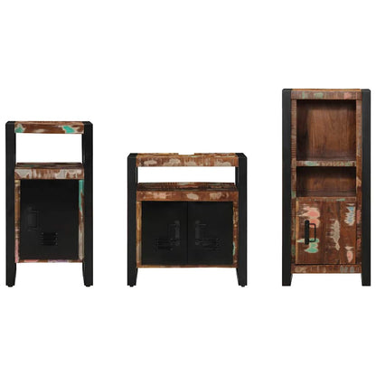 Bathroom Furniture Set with Drawer 3 pcs Solid Reclaim Wood