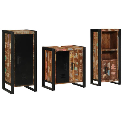 Bathroom Furniture Set with Drawer 3 pcs Solid Reclaim Wood