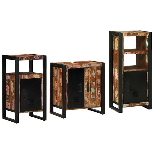 Bathroom Furniture Set 3 pcs Multicolour and Black