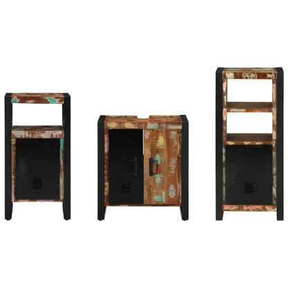 Bathroom Furniture Set with Drawer 3 pcs Solid Reclaim Wood