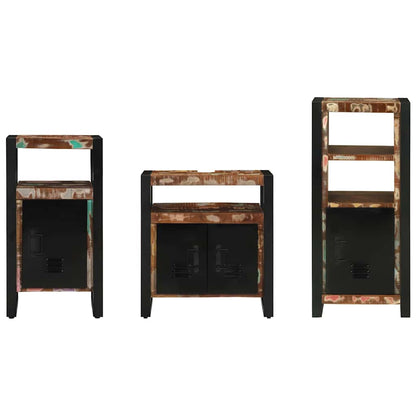 Bathroom Furniture Set with Drawer 3 pcs Solid Reclaim Wood
