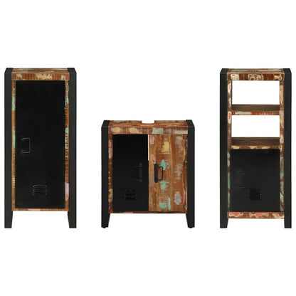 Bathroom Furniture Set with Drawer 3 pcs Solid Reclaim Wood