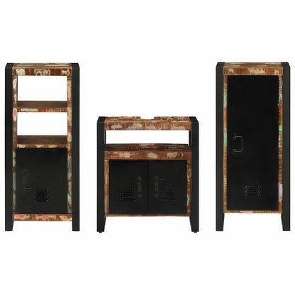 Bathroom Furniture Set with Drawer 3 pcs Solid Reclaim Wood