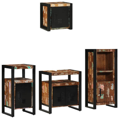 Bathroom Furniture Set with Drawer 4 pcs Solid Reclaim Wood