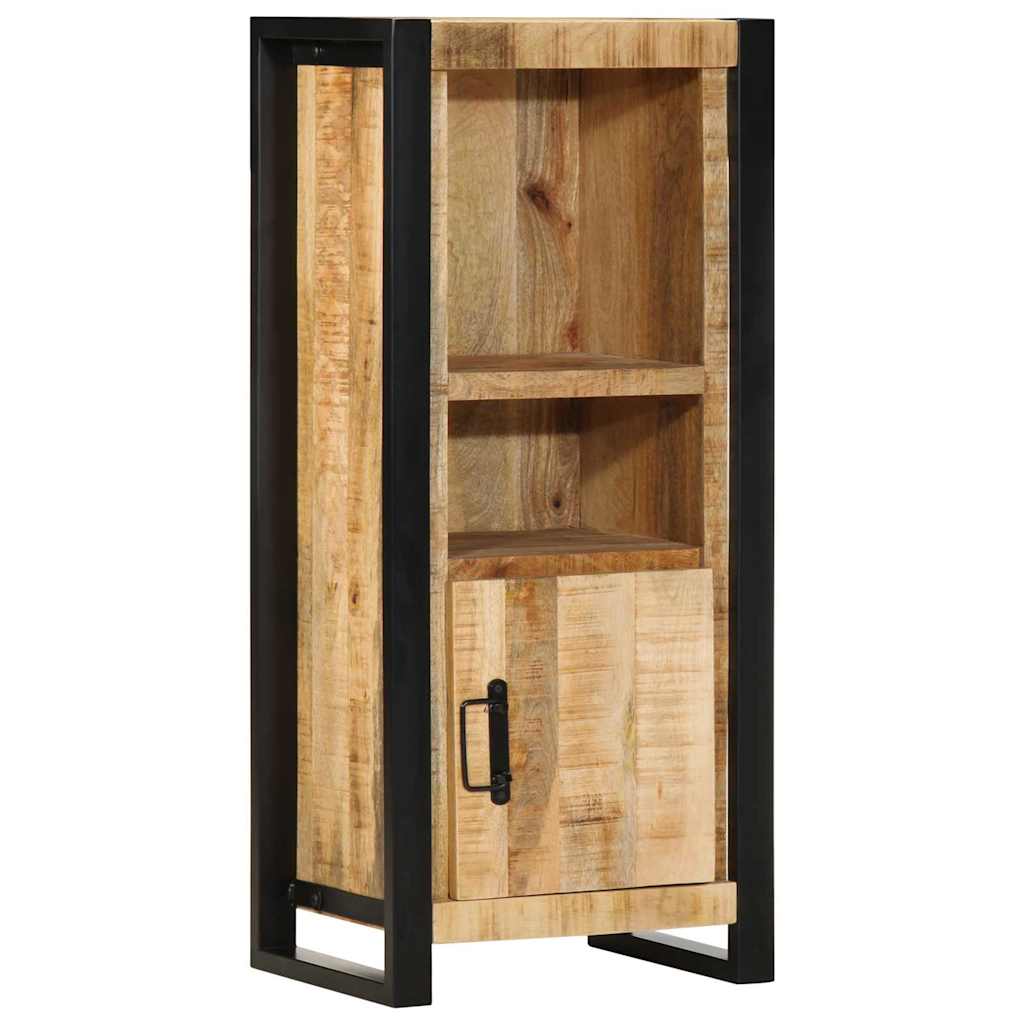 Bathroom Furniture Set 4 pcs Brown and Black Solid Mango Wood