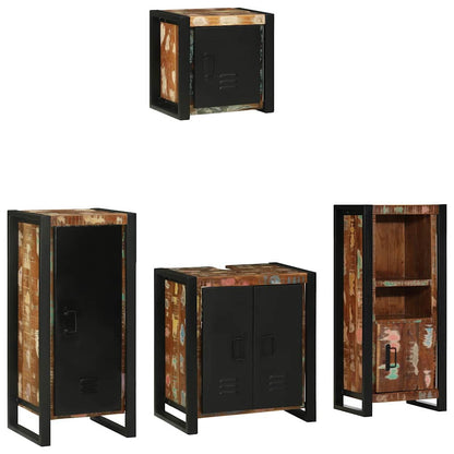 Bathroom Furniture Set with Drawer 4 pcs Solid Reclaim Wood
