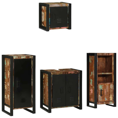 Bathroom Furniture Set with Drawer 4 pcs Solid Reclaim Wood