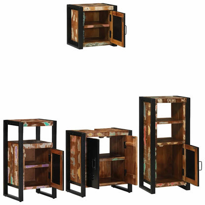 Bathroom Furniture Set with Drawer 4 pcs Solid Reclaim Wood