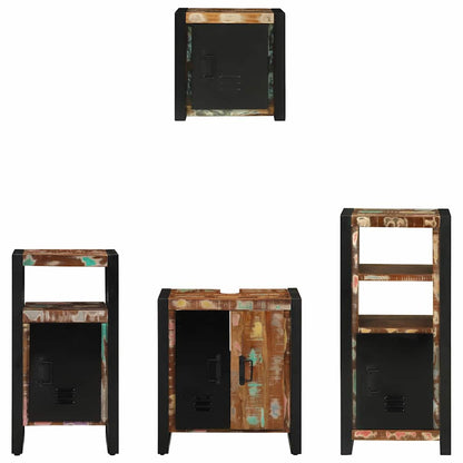 Bathroom Furniture Set with Drawer 4 pcs Solid Reclaim Wood