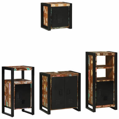 Bathroom Furniture Set with Drawer 4 pcs Solid Reclaim Wood