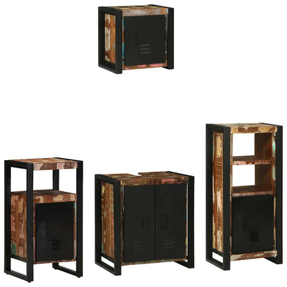 Bathroom Furniture Set with Drawer 4 pcs Solid Reclaim Wood