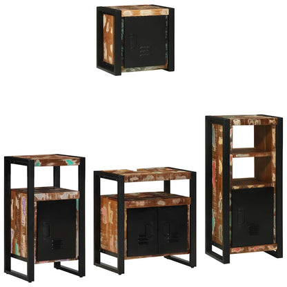 Bathroom Furniture Set with Drawer 4 pcs Solid Reclaim Wood