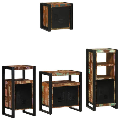 Bathroom Furniture Set with Drawer 4 pcs Solid Reclaim Wood