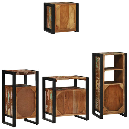 Bathroom Furniture Set with Drawer 4 pcs Solid Reclaim Wood