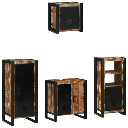 Bathroom Furniture Set with Drawer 4 pcs Solid Reclaim Wood