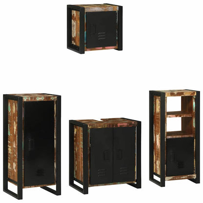 Bathroom Furniture Set with Drawer 4 pcs Solid Reclaim Wood