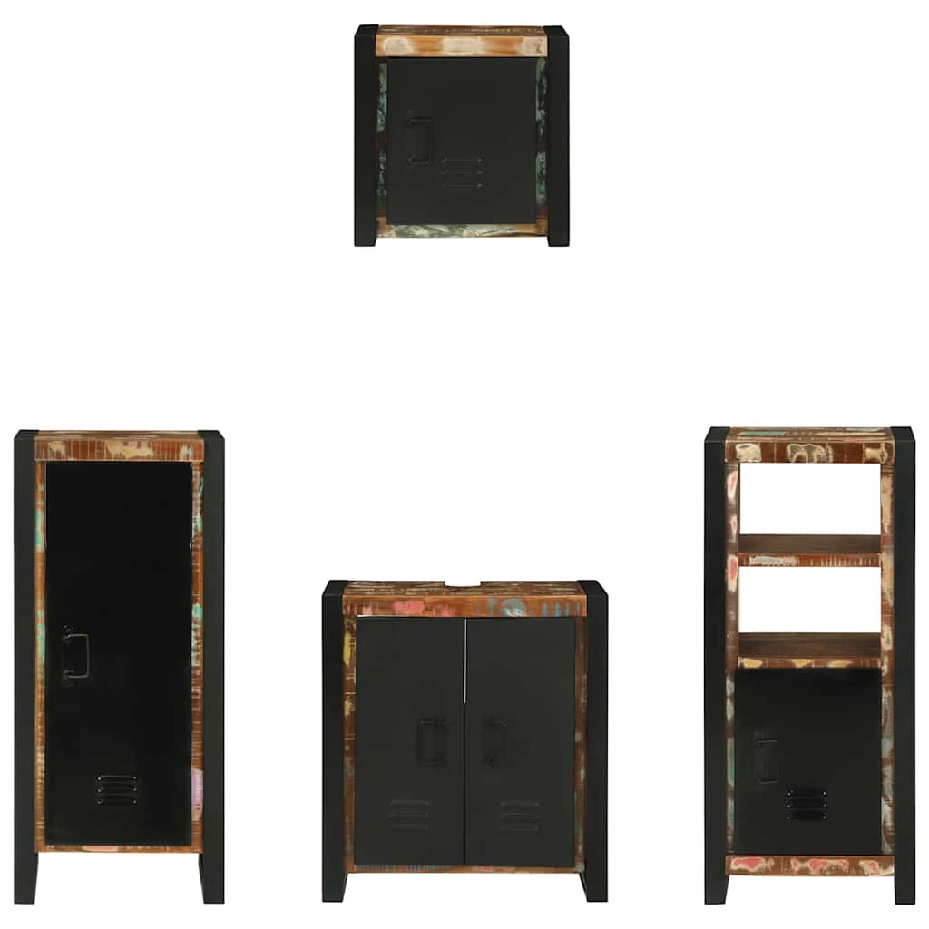 Bathroom Furniture Set with Drawer 4 pcs Solid Reclaim Wood