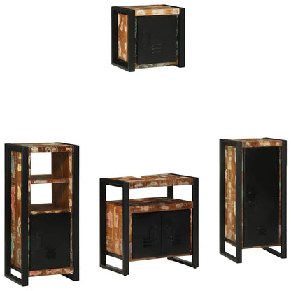 Bathroom Furniture Set with Drawer 4 pcs Solid Reclaim Wood