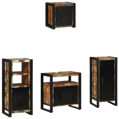 Bathroom Furniture Set with Drawer 4 pcs Solid Reclaim Wood